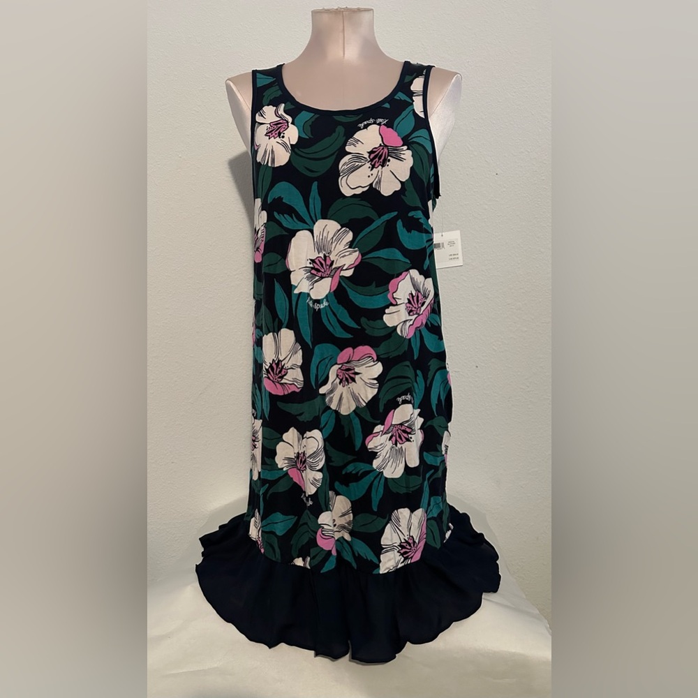 Nwt Kate Spade Size XS Blue Floral Nightgown Dress